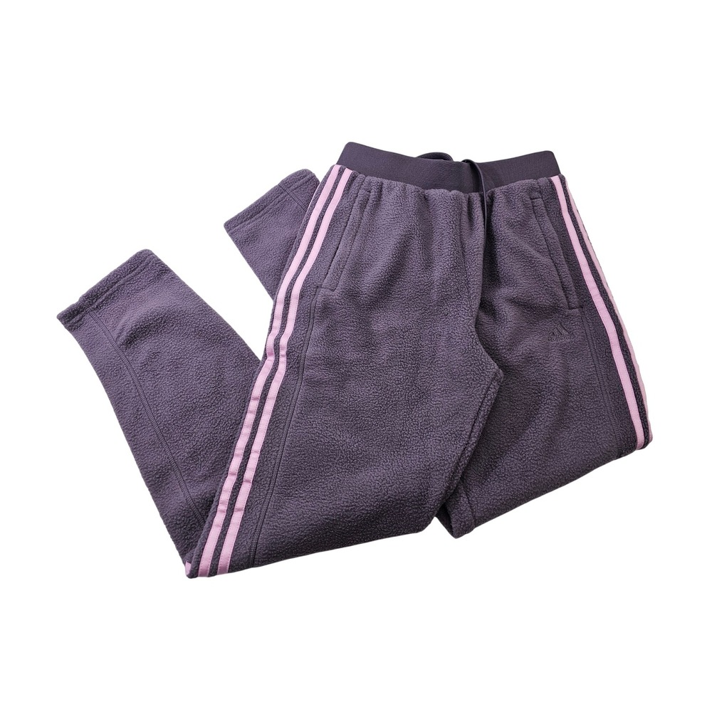 Adidas Womens Fleece Pants XS Shadow Violet Tiro Tapered Leg Athletic Joggers NW